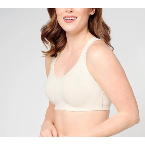 Cuddl Duds Intimates Cotton Core Secret Support Tank Bra Whisper White Large - Picture 1 of 7